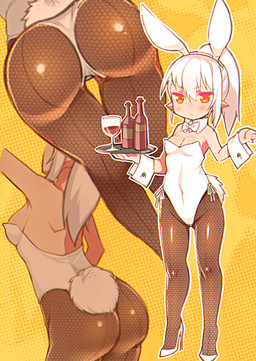 beverage blush female not_furry pattern_background simple_background solo standing mofuaki elf humanoid 2016