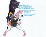 anthro big_breasts blush breasts dialogue female greatsword pink_blush profanity small_waist solo text thick_thighs wide_hips pace-maker capcom monster_hunter nintendo pokemon eeveelution generation_6_pokemon pokemon_(species) sylveon comic english_text hi_res