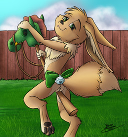 accessory anthro anus bell bell_accessory bell_bow bow_(feature) bow_accessory bow_ribbon butt cloud day decorated_bow dipstick_tail female furgonomics genitals grass markings multicolored_tail nude outside plant presenting ribbons sky solo tail tail_accessory tail_bell tail_bow tail_markings tail_ribbon tongue tongue_out toy two_tone_tail vulva tahla nintendo pokemon tahla_(tahla) canid canine eevee generation_1_pokemon mammal pokemon_(species) hi_res