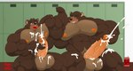 anthro big_muscles bodily_fluids duo ejaculation group_masturbation huge_muscles hyper hyper_muscles locker_room male male/male masturbation muscular penile penile_masturbation sweat centaurus stagor55 bear mammal 2020 hi_res