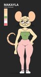 anthro biped bottomwear breasts buckteeth clothed clothing color_swatch curvy_figure eyewear female female_anthro freckled_face freckles front_view glasses hair hourglass_figure pants pink_eyes round_glasses simple_background small_waist smile solo standing tail tan_body teeth text wide_hips yoga_pants komdog beat_banger bunfan_games makayla_cohen mammal mouse murid murine rodent 2021 colored digital_drawing_(artwork) digital_media_(artwork) english_text full-length_portrait model_sheet portrait