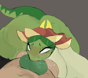 animal_genitalia animal_penis anthro balls big_breasts big_penis blush bodily_fluids breasts canine_genitalia canine_penis choker deep_throat duo erection eye_roll eyelashes fellatio female female_focus female_penetrated first_person_view fur genitals green_body grey_background hair huge_breasts interspecies jewelry knot knotted_penis licking male male/female male_penetrating male_penetrating_female necklace nude open_mouth oral oral_penetration palmorph penetration penile penis penis_in_mouth penis_lick plant sex simple_background steam tail tongue vein veiny_penis qwpeowqpe palworld pocketpair dinosaur dinossom elemental_creature flora_fauna pal_(species) prehistoric_species reptile scalie absurd_res digital_media_(artwork) hi_res