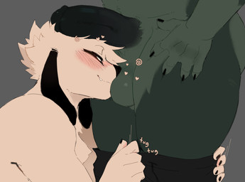 anthro blush claws clothed clothing duo erection female finger_claws floppy_ears genitals heart_symbol male male/female nuzzling partially_clothed penis penis_on_face penis_sniffing sniffing underwear underwear_down dogsc0ut goon_(goonie_san) pooch_(dogsc0ut) bird_dog bloodhound canid canine canis domestic_dog hunting_dog labrador mammal retriever scent_hound absurd_res hi_res