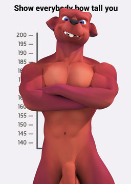 2_horns abs anthro balls blue_eyes body_size_growth buckteeth chart claws crossed_arms genitals grey_background height_chart horn male muscular muscular_anthro muscular_male navel nipples nude open_mouth pecs penis red_body simple_background size_transformation tall teeth transformation acheroth acheroth_(modeler) my_little_kaiju chester_(acheroth) kaiju mammal murid rodent 2023 3d_(artwork) digital_media_(artwork)