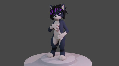 anthro black_eyebrows black_hair black_nose eyebrows eyewear female fur genitals glasses gloves_(marking) grey_background grey_body grey_ears grey_fur grey_tail hair humanoid_genitalia humanoid_vulva leg_markings markings multi_nipple multicolored_hair nipples purple_eyes purple_hair round_glasses simple_background socks_(marking) solo spinning standing tail two_tone_hair vulva white_body white_fur white_inner_ear white_tail martinballamore kissa_ahdiste 16:9 3d_(artwork) 3d_animation animated digital_media_(artwork) hi_res no_sound short_playtime turntable_(animation) video widescreen