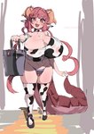 animal_print big_breasts bodily_fluids breasts cleavage clothed clothing cow_print cum cum_on_breasts cum_on_face female genital_fluids hair horn huge_breasts humanoid_pointy_ears legwear navel pink_hair pointy_ears short_stack solo tail thick_tail thick_thighs thigh_highs thong underwear lemonbizate miss_kobayashi's_dragon_maid mythology ilulu animal_humanoid dragon dragon_humanoid horned_humanoid humanoid mythological_creature mythological_scalie scalie absurd_res hi_res