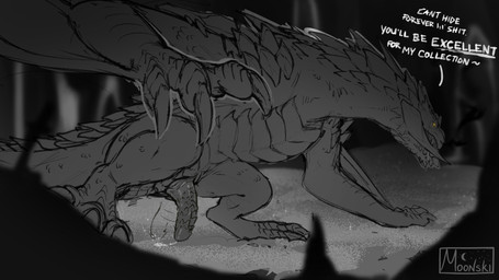 animal_genitalia bodily_fluids cloaca cum feral genital_fluids genitals gold_hoard hoard male male_feral penis profanity solo stalking moonski european_mythology mythology the_dragon_prince rex_igneous dragon mythological_creature mythological_scalie scalie western_dragon wyvern 16:9 hi_res widescreen