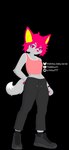 anthro asexual_pride_colors bottomwear bracelet clothing crop_top dipstick_tail female footwear fur grey_body grey_bottomwear grey_clothing grey_footwear grey_fur grey_pants grey_shoes grey_sneakers grey_socks grey_tail hair jewelry lgbt_pride markings pants pawpads pink_clothing pink_crop_top pink_hair pink_pawpads pink_shirt pink_topwear pride_color_accessory pride_color_bracelet pride_color_jewelry pride_colors shirt shoes sleeveless_crop_top sleeveless_shirt sneakers socks solo standing tail tail_markings topwear white_tail_tip yellow_ear_fluff thekitsuyt gure_(thekitsuyt) canid canine fox mammal hi_res