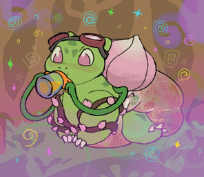 ambiguous_gender beverage bodily_fluids claws container detailed_background diaper drinking excessive_feces eyewear eyewear_on_head facial_markings feces feral finger_claws flower genital_fluids goggles goggles_on_head grass green_body head_markings holding_container holding_object hyper hyper_feces hyper_soiling markings pink_flower plant pooping sippy_cup sitting soiled_diaper soiling soiling_diaper solo sparkles spiral three-quarter_view toe_claws tree unclean_diaper urine used_diaper using_diaper vines wet_diaper wetting wetting_diaper lileli nintendo pokemon shochu_(gao) bulbasaur generation_1_pokemon pokemon_(species) full-length_portrait portrait