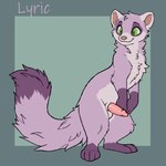 anthro fluffy genitals green_eyes male penis purple_body solo standing tail tide_wolfia lyric domestic_ferret mammal mustelid musteline true_musteline weasel