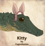 ambiguous_gender fake_cat_ears fake_ears feral solo teeth text cuprohastes crocodile crocodilian crocodylid reptile scalie 2014 english_text