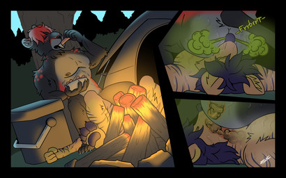 anthro bodily_fluids butt campfire camping_tent duo eating_feces eyes_closed facesitting fart farting_on_face feces feces_in_mouth food fur internal living_toilet male male/male nipples nude orange_body orange_fur pawpads pooping sitting sitting_on_another sweat sweatdrop sweaty_butt tail toilet_slave ziuki loof nemsis128 canid canine felid mammal pantherine tiger 16:10 comic hi_res widescreen