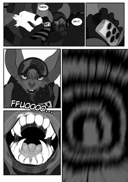 anthro dialogue dialogue_box duo echolocation eyewear fullbody_suit gas_mask goggles inside male mask mouth_shot open_mouth shadow solo viola_bat victor_johansen viola_bat_(character) bat canid canine fox mammal absurd_res comic hi_res monochrome