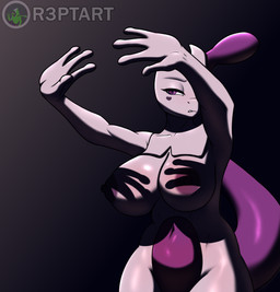 anthro big_breasts breasts female nipples nude pokemorph purple_eyes purple_nipples purple_tail shadow simple_background solo tail r3ptart nintendo pokemon shadow_hands_challenge generation_1_pokemon legendary_pokemon mewtwo pokemon_(species) absurd_res hi_res