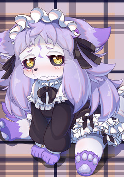 4_toes anthro barefoot blush clothed clothed_anthro clothed_female clothing feet female female_anthro frilly frilly_clothing fur hair kemono looking_at_viewer maid_headdress maid_uniform pawpads paws solo toes uniform young young_anthro young_female tsukai_rabi wazawai_kitsune_no_kuzure-chan kuzure-chan canid canine fox mammal 2025 colored digital_drawing_(artwork) digital_media_(artwork) hi_res shaded