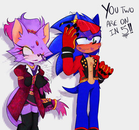 alternate_costume anthro blush blushing_profusely chest_fur clothing dialogue duo eyewear eyewear_on_head female hair hero jacket kiss_mark lipstick makeup male male/female ponytail princess rock_(genre) royalty smile sunglasses sunglasses_on_head tail tail_motion tailwag text topwear wearing_sunglasses rratazwna sega sonic_forces sonic_the_hedgehog_(series) blaze_the_cat sonic_the_hedgehog domestic_cat eulipotyphlan felid feline felis hedgehog mammal hi_res