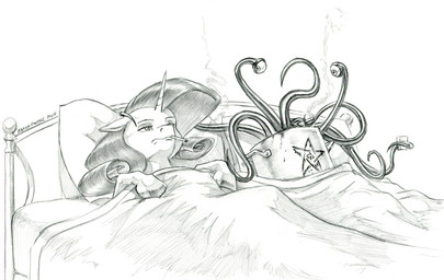 after_sex after_sex_smoking ambiguous_gender bed bed_sheet bedding duo female feral furniture hooves horn lying on_back pillow smoking tentacles unicorn_horn baron_engel friendship_is_magic hasbro i_love_when_ppl_draw_ships_like_this my_little_pony mythology frank_(baron_engel) rarity_(mlp) equid equine mammal mythological_creature mythological_equine tentacle_creature unicorn 2025 graphite_(artwork) greyscale meme monochrome story story_in_description traditional_media_(artwork)