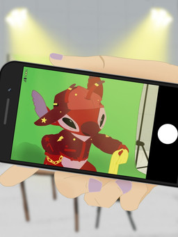 5_fingers antennae_(anatomy) anthro baseball_cap biped black_eyes bottomless bottomless_anthro bottomless_male cellphone chain_bracelet clothed clothing duo electronics fingers furgonomic_hat furgonomic_headwear furgonomics green_screen hat headgear headwear holding_cellphone holding_object holding_phone holding_scarf holding_smartphone jacket male multicolored_antennae phone phone_screen phone_view red_baseball_cap red_clothing red_jacket red_nose red_topwear scarf sideways_baseball_cap smartphone solo_focus spotlight standing topwear yellow_scarf kurage0404 disney lilo_and_stitch leroy_(lilo_and_stitch) alien experiment_(lilo_and_stitch) human mammal 2026 3:4 digital_drawing_(artwork) digital_media_(artwork) hi_res