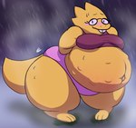 alphys anthro belly belly_blush big_belly big_breasts big_tail blush bodily_fluids body_blush breasts buckteeth captainelderly clothed clothing crop_top eyewear female front_view glasses hands_behind_back huge_hips huge_thighs hyper hyper_hips hyper_thighs imprint lizard looking_at_viewer navel nervous non-mammal_breasts outie_navel outside panties pigeon_toed pregnant reptile scales scalie shirt skimpy smile snow solo standing stretch_marks sweat tail teeth thick_tail thick_thighs three-quarter_view topwear undertale undertale_(series) underwear wide_hips yellow_body yellow_scales