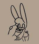 ambiguous_gender anthro ball_fondling balls blinking duo expressionless fondling genitals handjob male male/ambiguous penile rubbing_penis sex rabblet pizza_rabbit_(rabblet) lagomorph leporid mammal rabbit animated line_art loop monochrome short_playtime male_(lore)