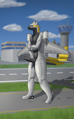 1_horn aircraft anthro belly black_belly building cloud erection eyeless genitals gesture grass hand_gesture hand_on_hip horn landing_gear machine male multicolored_body penis plant pointing precum_stain runway sky solo spiked_penis spikes spikes_(anatomy) tail turbine two_tone_body vehicle white_body wings yellow_tail affront mcdonnell_douglas md-11 acidthemd11 aeromorph living_aircraft living_machine living_vehicle absurd_res hi_res