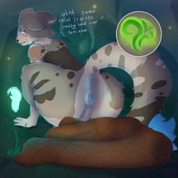 ahegao anthro anus atmospheric_lighting balls big_penis bioluminescent_plants blush bodily_fluids brown_body brown_fur butt cave crouching dark_spots embarrassed erection excessive_feces fart feces fungus fur genitals glowing glowing_fungus glowing_mushroom half-closed_eyes huge_scat hyper hyper_feces looking_pleasured male muscular mushroom musk narrowed_eyes odor penis pile_of_feces pooping presenting raised_tail smelly solo speech_bubble spots steam sweat tail text thick_thighs underground white_body white_fur wide_hips mirok casualties:_unknown canid canine hyena mammal spotted_hyena invalid_tag original_character 1:1 absurd_res english_text hi_res