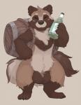 4_toes 5_fingers alcohol anthro balls barrel beverage big_balls black_nose bottle brown_body brown_fur claws container eyes_closed feet fingers front_view fur genitals holding_bottle holding_container holding_object japanese male multicolored_body multicolored_fur mythical simple_background solo standalone_balls tan_body tan_fur toe_claws toes wine seth-iova canid canine mammal raccoon_dog tanuki 2015 digital_media_(artwork) hi_res