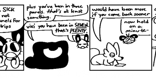 1_eye 5_panel_comic ambiguous_gender anthro black_body black_ears black_eyes black_hands box cellphone chair container dialogue electronics female feral freckled_face freckles fur furniture group head_tuft male meta_humor open_mouth phone round_tail smartphone speech_bubble tail talking_to_another telescope text tuft whiskers white_body white_fur white_inner_ear white_tail flowsie whitespace_bunny amanda_(flowsie) biscuit_(flowsie) stapler_(flowsie) vixi_(flowsie) whitespace_bunny_(flowsie) canid canine canis domestic_cat domestic_dog felid feline felis fox lagomorph leporid mammal mouse murid murine rabbit rodent black_and_white comic english_text long_image monochrome url wide_image
