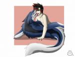 anthro blush duo female human_on_anthro interspecies licking male male/female nude romantic romantic_couple simple_background tail tongue tongue_out eerieeden fuzznut corpse-grinder eerie human mammal sergal 2014