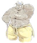 anthro barazoku bottomwear clothing humanoid_hands kemono male muscular muscular_anthro muscular_male nipples pants pecs solo suishou0602 lifewonders tokyo_afterschool_summoners asterius_(tas) bovid bovine cattle mammal 2021 hi_res