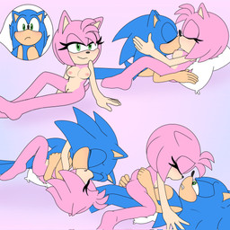 antenna_hair anthro areola black_nose blue_body blush breasts countershade_torso countershading deep_kiss eyelashes featureless_feet feet female genitals green_eyes hair head_tuft looking_pleasured male male/female nipples nude pillow pink_background pink_body pointy_ears sex simple_background tuft vulva granlimoncito sega sonic_the_hedgehog_(series) amy_rose sonic_the_hedgehog eulipotyphlan hedgehog mammal 1:1 2025 hi_res