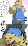 anal anthro bodily_fluids brown_body brown_fur butt crying duo fucked_silly fur humanoid_hands kemono male nude obscured_penetration obscured_sex one_eye_closed overweight overweight_male penetration sex tears text hasukichi bear mammal 2016 japanese_text translation_request