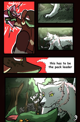 ambiguous_gender anthro clothed clothing dialogue duo female feral fur group horn tail text white_body white_fur yellow_eyes brradett lernie_(brradett) love_goddess_(brradett) canid canine mammal scalie absurd_res colored comic english_text hi_res shaded