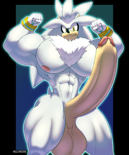 anthro balls big_balls big_butt big_muscles big_pecs big_penis butt flexing flexing_bicep flexing_both_biceps genitals glowing huge_balls huge_pecs huge_penis hyper hyper_balls hyper_genitalia hyper_penis looking_at_viewer male muscular muscular_male muscular_thighs pecs penis smile smiling_at_viewer solo thick_thighs hellpasser sega sonic_the_hedgehog_(series) silver_the_hedgehog eulipotyphlan hedgehog mammal absurd_res hi_res