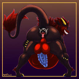 anal anal_vore anthro balls belly belly_through_legs bent_over big_balls big_belly big_butt big_penis butt duo genitals huge_balls huge_belly huge_butt huge_penis hyper hyper_belly male male/male penis vore heikidraws mythology dragon hyena mammal mythological_creature mythological_scalie scalie 1:1 absurd_res hi_res