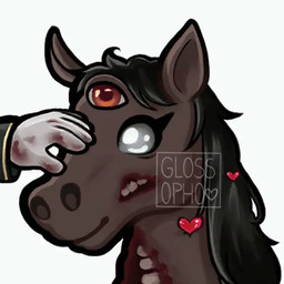 ambiguous_gender ambiguous_human black_mane blinking blood blood_on_hand bodily_fluids brown_body brown_eyes brown_fur brown_pupils clothing duo eyelashes female fur grey_body grey_sclera grey_skin headpat heart_symbol light love mane mostly_offscreen_character pupils red_clothing red_topwear simple_background sparkles sparkling_eyes text topwear white_background glossopho dead_by_daylight maurice_(dead_by_daylight) equid equine horse human hybrid mammal undead 1:1 2024 animated artist_name colored digital_media_(artwork) english_description lighting low_res male_(lore)