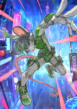 5_fingers anthro asian_building building bulge city clothing detailed_background fingerless_gloves fingers footwear fur gloves green_clothing green_eyes green_hair grey_body grey_fur hair handwear jumping lamp lantern looking_down male neon_sign night outside paper_lantern pouch_(clothing) shoes sign smile solo tail tower wolftapioca slipstream_(amprat) mammal murid murine rat rodent 2024 absurd_res digital_media_(artwork) hi_res