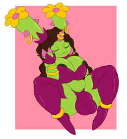 areola areola_slip balls_outline big_breasts big_bulge border breasts bulge cactus clothed clothing detailed_bulge ear_piercing ear_ring genital_outline gynomorph gynomorph_humanoid hair intersex intersex_humanoid jewelry legwear long_hair not_furry penis_outline piercing pink_background plant ring_piercing shortstack shortstack_gynomorph shortstack_intersex simple_background solo thick_thighs underwear uwu white_border conditional_dnp suirano nintendo pokemon chiquita_(lexoastonov) fan_character cactus_creature cactus_humanoid elemental_creature elemental_humanoid flora_fauna generation_5_pokemon humanoid maractus plant_humanoid pokemon_(species) shiny_pokemon 2021 digital_media_(artwork) hi_res