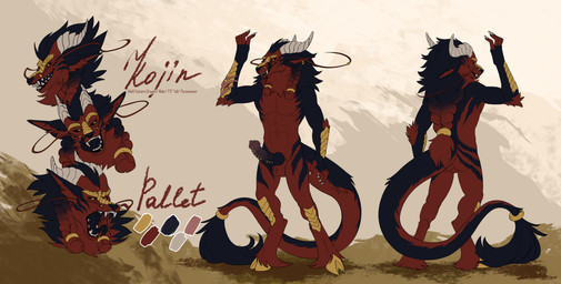 animal_genitalia anthro balls claws erection fur genitals hair horn jewelry male muscular muscular_anthro nude penis piercing red_body ring_piercing solo standing tail tail_tuft text tuft mordorinka guild_wars mythology dragon eastern_dragon felid mammal mythological_creature mythological_scalie scalie absurd_res english_text hi_res model_sheet