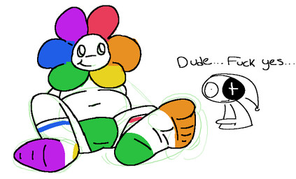 anthro bulge clothing erection erection_under_clothing feet flower foot_fetish foot_focus footwear for_a_head humanoid_feet male moon plant plantigrade slightly_chubby socks soles solo warprat blushcrunch_studio dandy's_world astro_(dandy's_world) dandy_(dandy's_world) object_head