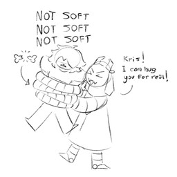 2_horns >_< alternate_form ambiguous_gender ambiguous_human anthro bear_hug biped carrying_another cute_fangs dialogue directional_arrow duo eyes_closed fangs floppy_ears hair hair_over_eyes holding_another horn hug hugging_another lifted_by_hug long_arms male simple_background standing teeth text tight_hug white_background cranky2306 deltarune undertale_(series) kris_dreemurr ralsei bovid caprine darkner goat human mammal robot_anthro 1:1 2025 absurd_res black_and_white digital_drawing_(artwork) digital_media_(artwork) english_description english_text hi_res monochrome sketch
