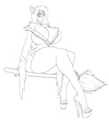 anthro big_breasts breasts clothed clothing female footwear high_heeled_sandals high_heels huge_breasts looking_at_viewer magic_user platform_footwear platform_heels sandals shoes solo witch krocialblack cartoon_hangover the_summoning claire_(the_summoning) domestic_cat felid feline felis mammal hi_res