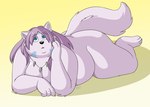 anthro female hair overweight overweight_female solo bigladydragon arctic_fox canid canine fox mammal true_fox