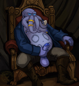 anthro balls belly big_balls big_penis boots chair clothing eye_bags footwear foreskin furniture genitals male markings masturbation overweight overweight_male penis piercing pirate purple_body ring shoes sitting slightly_chubby solo tentacles mustachemutt moreau_(swampking) animal_humanoid aquatic aquatic_humanoid cephalopod cephalopod_humanoid coleoid humanoid mollusk mollusk_humanoid octopodiform octopus 2023 animated