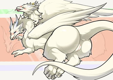2_heads 2_horns 4_toes anus beverage big_butt blue_eyes blush bodily_fluids butt butt_focus claws digitigrade feathered_wings feathers feet female feral finger_claws fur genital_fluids genitals green_eyes horn horn_jewelry horn_ring jewelry lying multi_head open_mouth paws red_blush red_vulva ring_(jewelry) shy simple_background smile solo spread_wings tea toe_claws toes tongue tongue_out vaginal_fluids vulva wings unknown_artist european_mythology greek_mythology mythology fnly_fez dragon furred_dragon furred_scalie hydra mythological_creature mythological_scalie scalie western_dragon 4:3 absurd_res hi_res