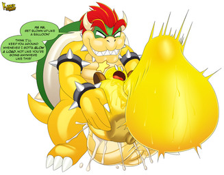 abdominal_bulge ambiguous_penetration anthro areola balls belly belly_inflation big_balls big_breasts big_penis bodily_fluids bracelet breasts brown_areola brown_nipples collar cum cum_inflation cum_inside cum_overflow duo excessive_cum excessive_genital_fluids exclamation_point female female_penetrated genital_fluids genital_raphe genitals hair horn huge_balls huge_breasts huge_penis hyper hyper_balls hyper_breasts hyper_genitalia hyper_penis inflation jewelry male male/female male_penetrating male_penetrating_female nipples non-mammal_balls non-mammal_nipples open_mouth penetration penis raphe_(anatomy) red_eyes red_hair rough_sex scrotal_raphe sex shell shocked smile speech_bubble spiked_bracelet spiked_collar spikes tail text titfuck_through_body yellow_body kiffy_(artist) mario_and_luigi_(series) mario_bros nintendo bowser starlow koopa reptile scalie star_sprite waddling_head absurd_res english_text hi_res