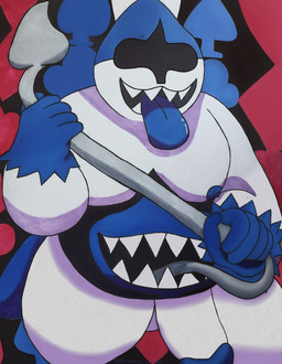 balls belly_mouth clothing genitals male not_furry overweight overweight_male penis simple_background solo teeth tongue tongue_out white_body lunarpanda8686 deltarune undertale_(series) king_spade darkner humanoid absurd_res digital_media_(artwork) hi_res marker_(artwork) traditional_media_(artwork)