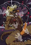 anthro bodily_fluids cum genital_fluids genitals gynomorph intersex penis solo flitciak ghost hyena mammal spirit absurd_res hi_res