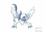 ambiguous_gender black_body blue_body feral fur hair horn looking_at_viewer neck_tuft red_eyes simple_background solo tuft white_background white_body white_fur punkydreamer nintendo pokemon generation_6_pokemon mammal mega_absol mega_evolution pokemon_(species) 2014 absurd_res hi_res