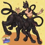 6_legs black_body black_fur fur male multi_limb nude simple_background surprised_expression tentacles transformation larru-larru dungeons_and_dragons hasbro wizards_of_the_coast displacer_beast taur 1:1